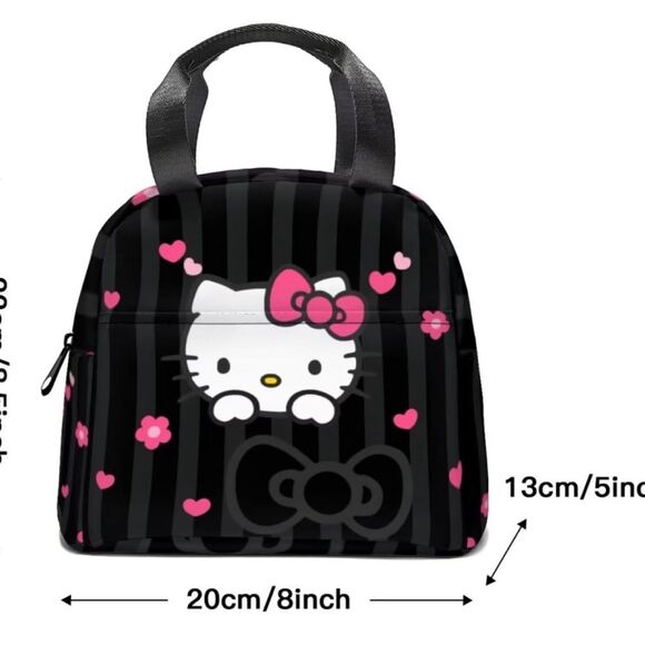 Cartoon Kawaii Lunch Box Insulated Hello Kitty Reusable Cooler Bags School Work - Picture 6 of 6